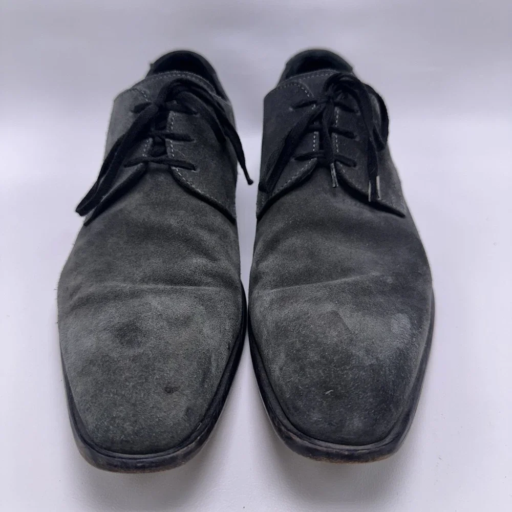 Vtg Kenneth Cole New York Made in Italy Men's‎ 9 Grey Suede Oxford Derby Shoes